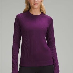 Lululemon Athletica Rest Less Long Sleeve Tee in Magenta Purple